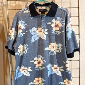 Keeler Bay Tropical / Hawaiian Polo Shirt.  Size:. Large